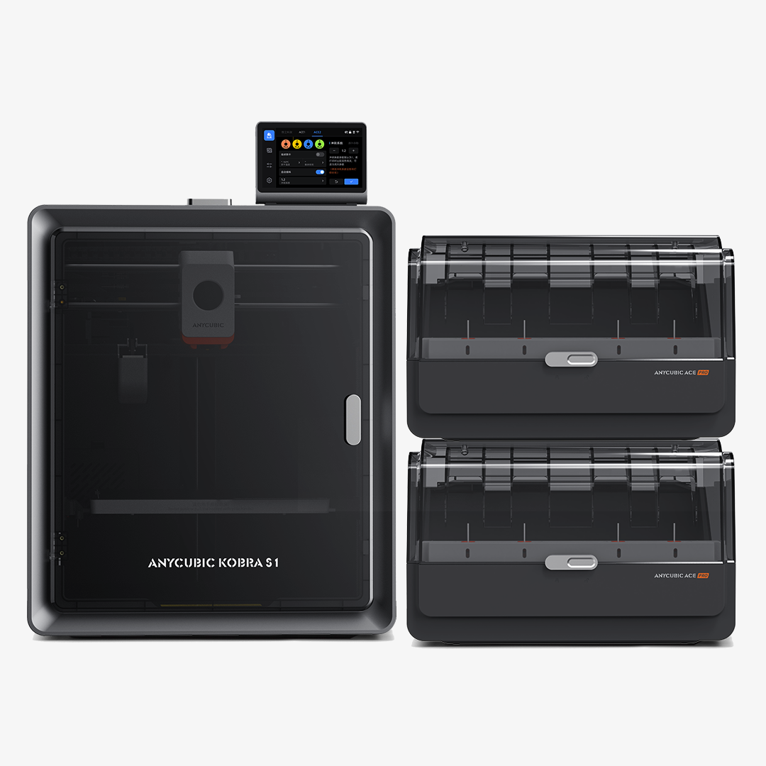 Anycubic Kobra S1 Combo 3D Printer, 4 Stunning Multicolor, Intelligent Drying While Printing, Built-in Camera, 600mm/s High Speed and 320℃ Hotend Free-Clog Extruder