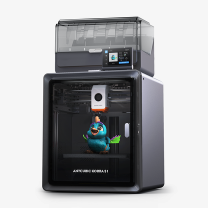 Anycubic Kobra S1 Combo 3D Printer, 4 Stunning Multicolor, Intelligent Drying While Printing, Built-in Camera, 600mm/s High Speed and 320℃ Hotend Free-Clog Extruder