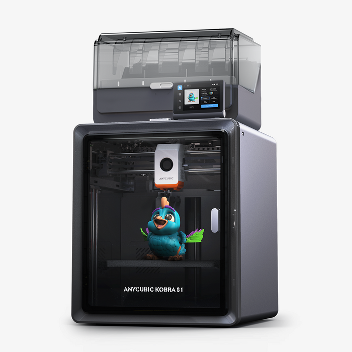 Anycubic Kobra S1 Combo 3D Printer, 4 Stunning Multicolor, Intelligent Drying While Printing, Built-in Camera, 600mm/s High Speed and 320℃ Hotend Free-Clog Extruder