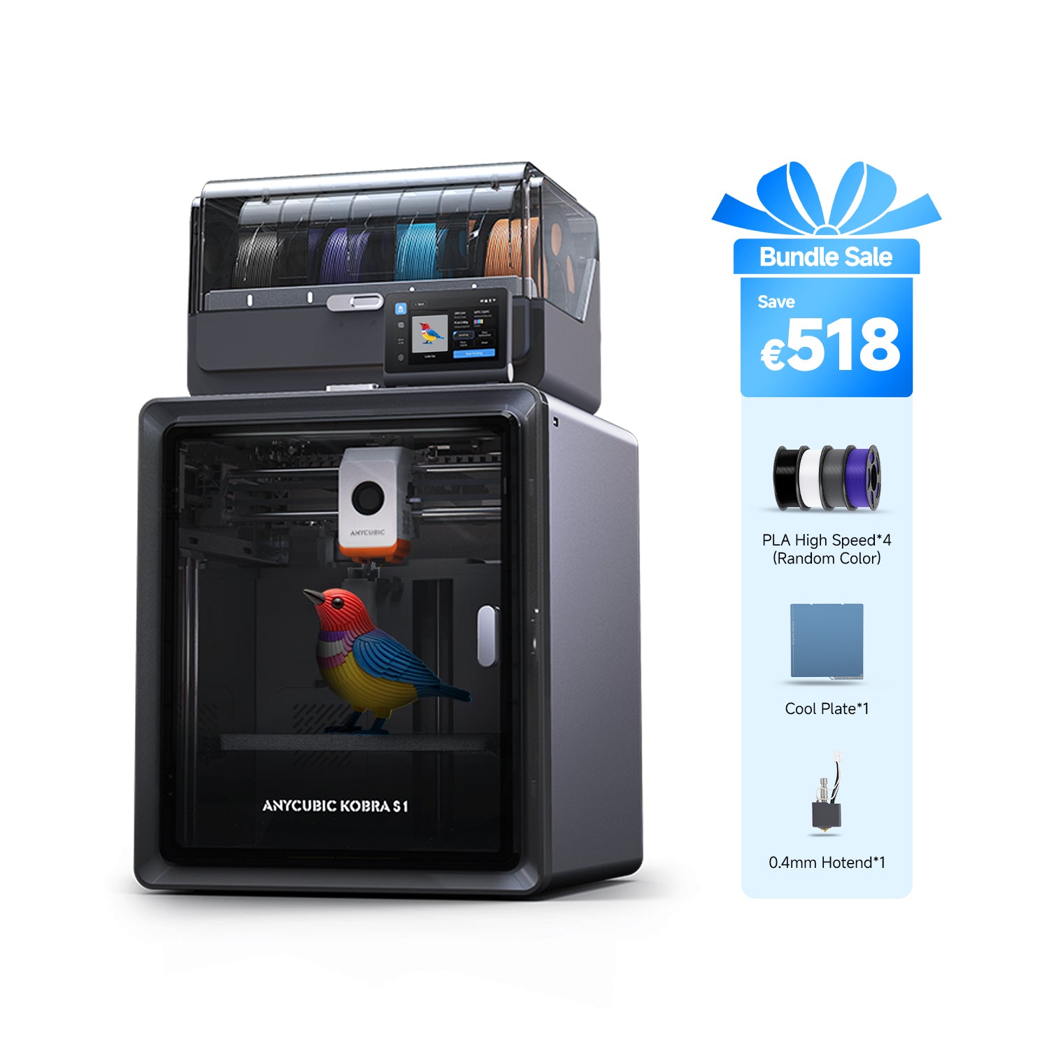 Kobra S1 Combo - High-Speed 4-Color 3D Printer for Fast Creation
