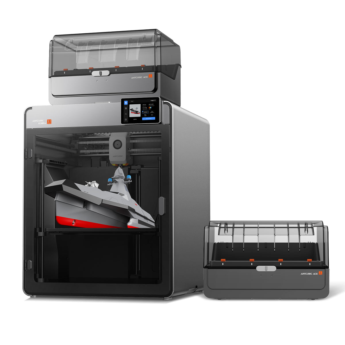 Anycubic Kobra S1 Max Combo with ACE 2 Pro multicolour system - promotional image showing optional expansion